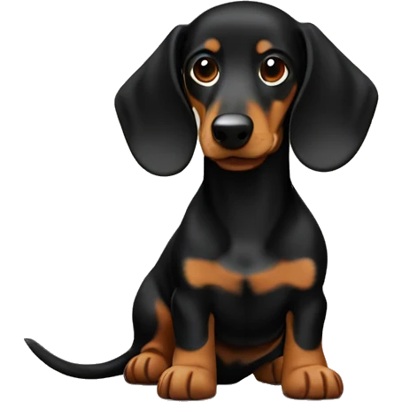 Dog kibble with a black an tan dachshund emoji