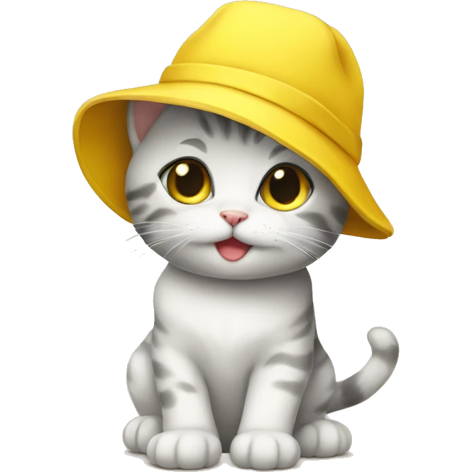Baby cat with a yellow hat emoji