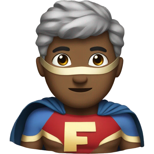 Super hero with F on chest  emoji