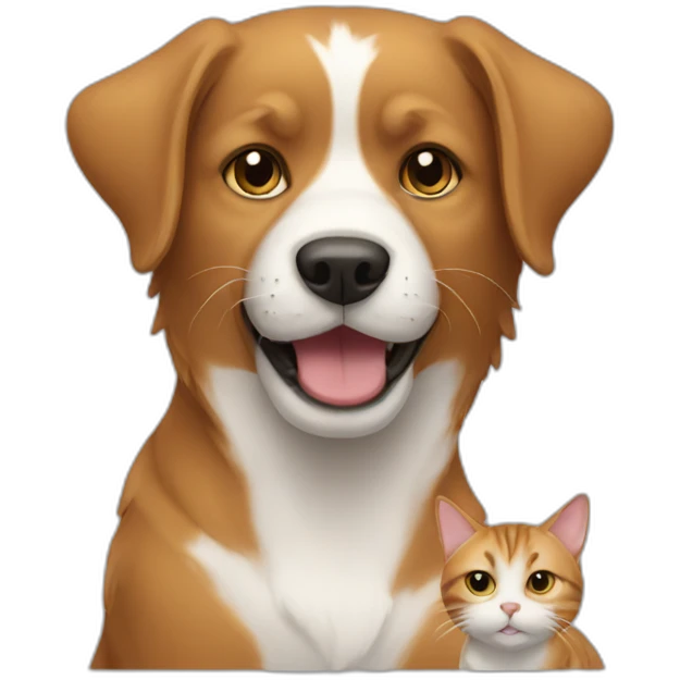 dog wuth cat emoji