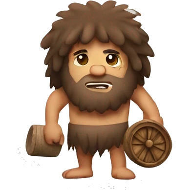 caveman with wooden wheels emoji