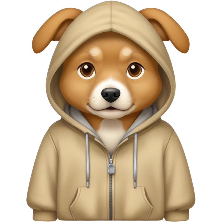 Dog wearing hoodie emoji