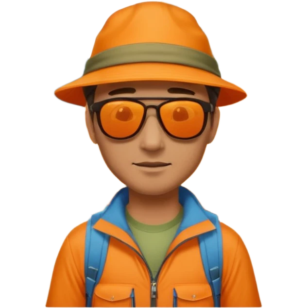 Man + orange tent,Mountain Campers. emoji