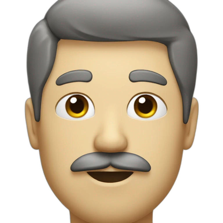 Plated hair and mustache above his mouth emoji
