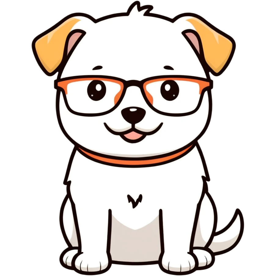 Dog with glasses emoji