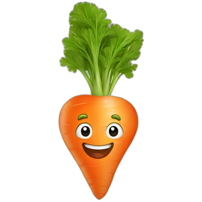 Carrot with face emoji
