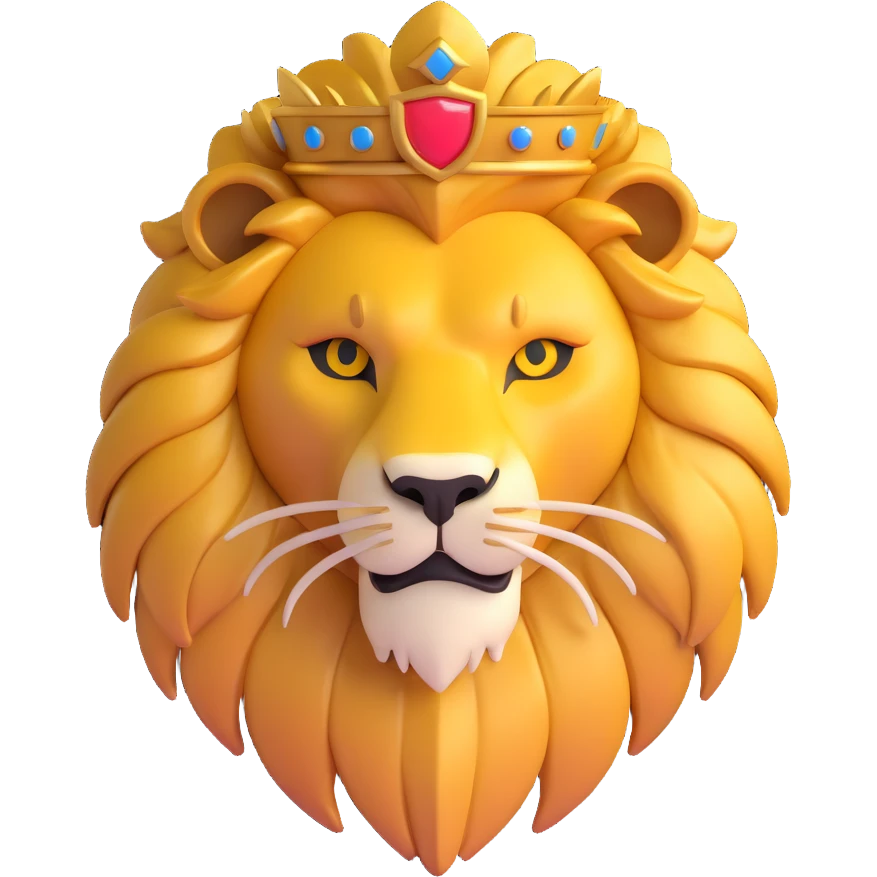 Augustus lion sigil with golden mane emoji
