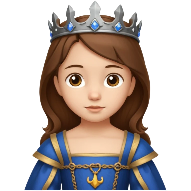 Petite fille brune à la peau blanche de 8 ans à l'époque du Moyen âge. emoji