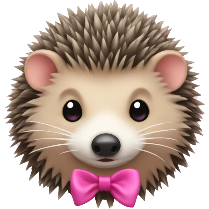hedgehog with a pink bow emoji