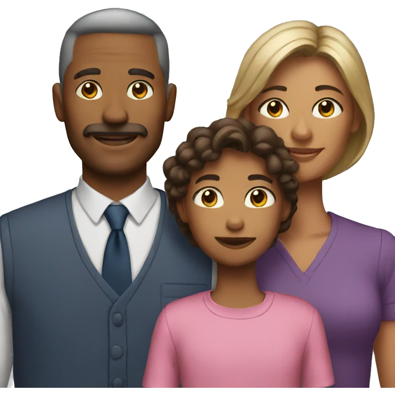 two men and daughter emoji