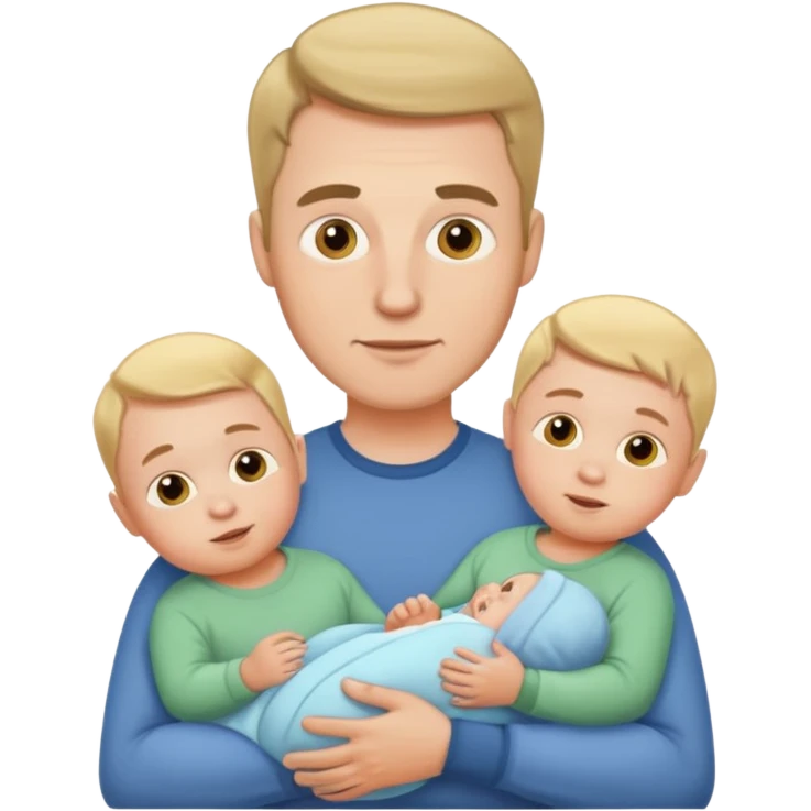 white man with three babies emoji