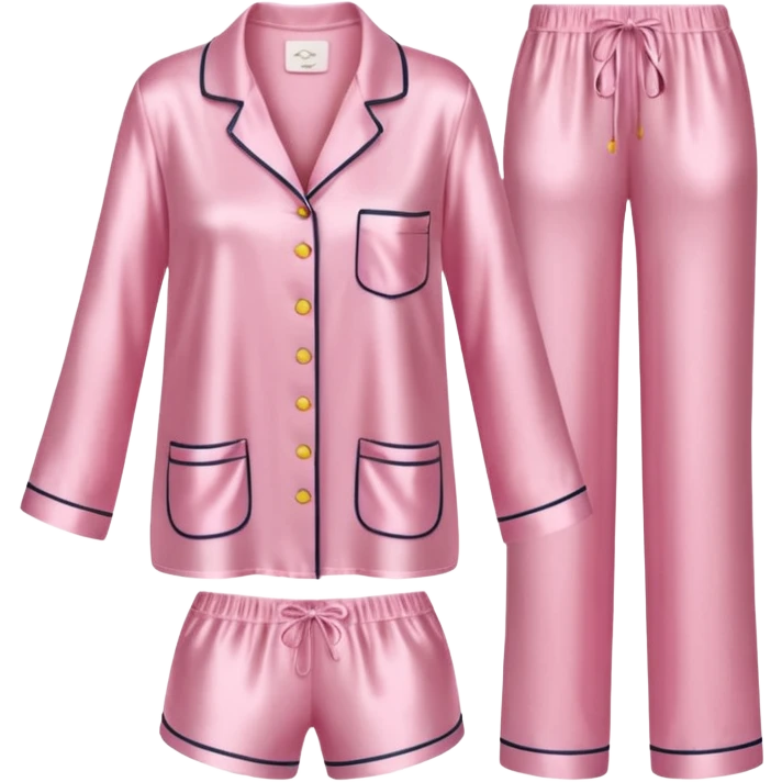 Light pink silk pyjamas set emoji