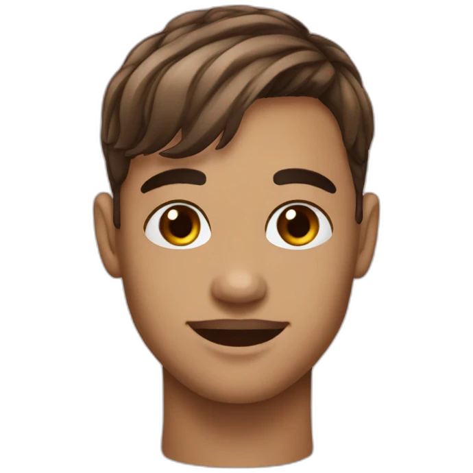 French crop mid fade Brown Hair emoji emoji
