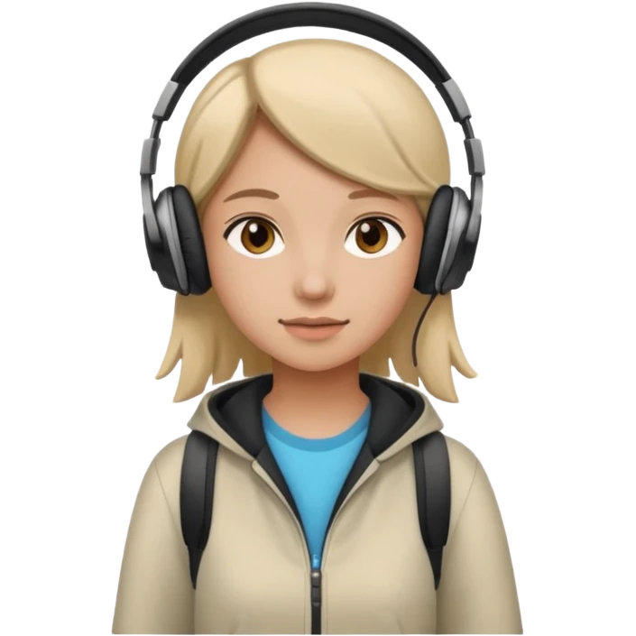 girl walking with musiz emoji