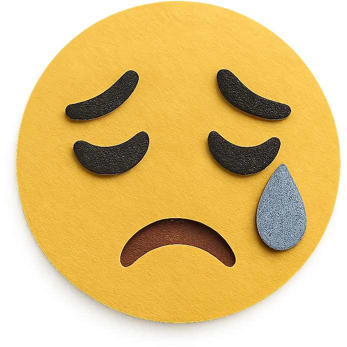 sad crying emoji, expressive face, single tear emoji