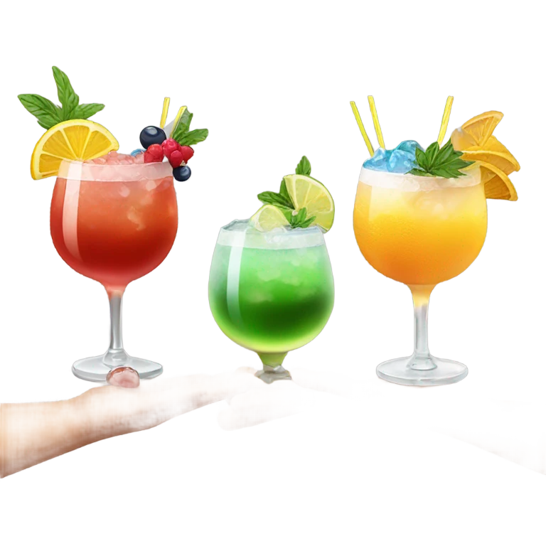 Three cocktails in hands emoji