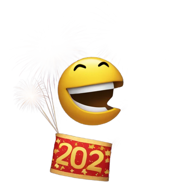 Wishing a happy new year with a firework emoji