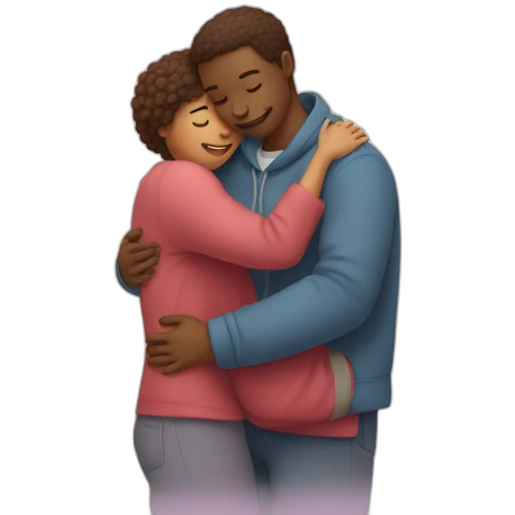 Human hug to heart emoji