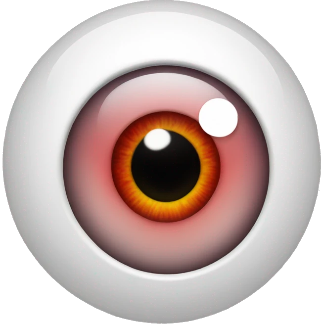 Eyeball with a red pupil emoji