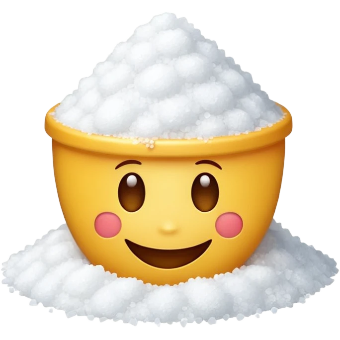 smiling emoji with a pile of salt emoji