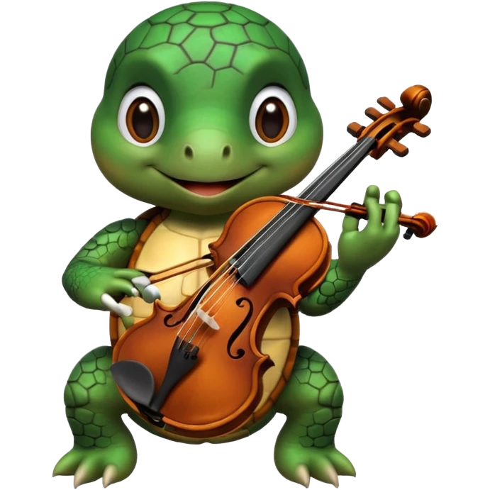 TUrtle playing violin emoji