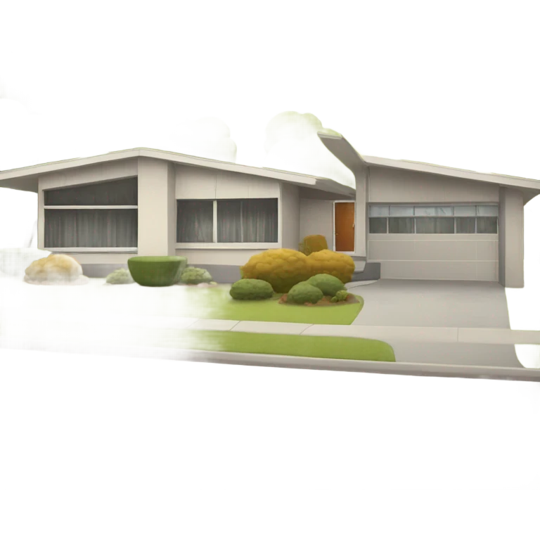 mid century modern style house emoji