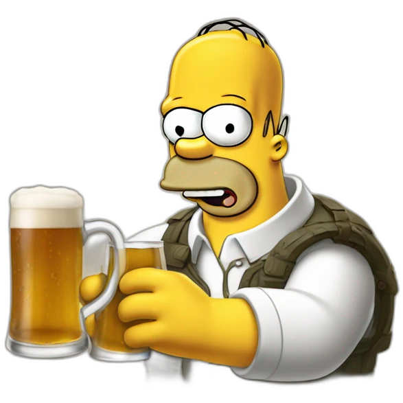 Homer Simpson qui boit une bière emoji