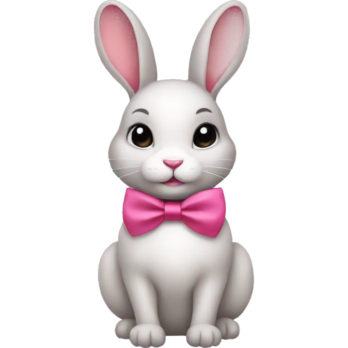  Rabbit with lipstick, eyeliner, and pink bow emoji