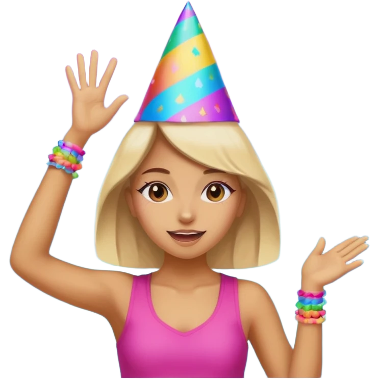 Birthday rave girl emoji