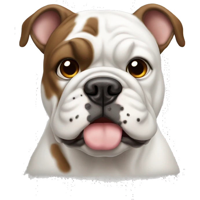 White bulldog with brown spots emoji
