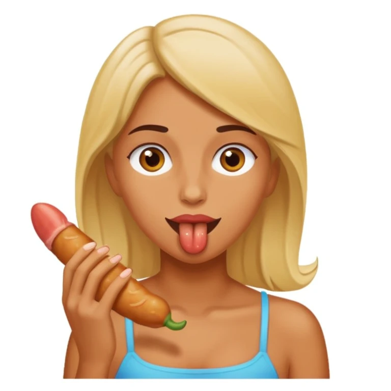 Mujer comiendo pene emoji