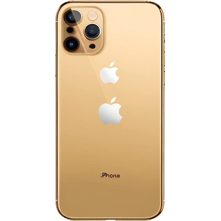 Gold iPhone 16 Pro Max, apple logo in middle and no text backview emoji