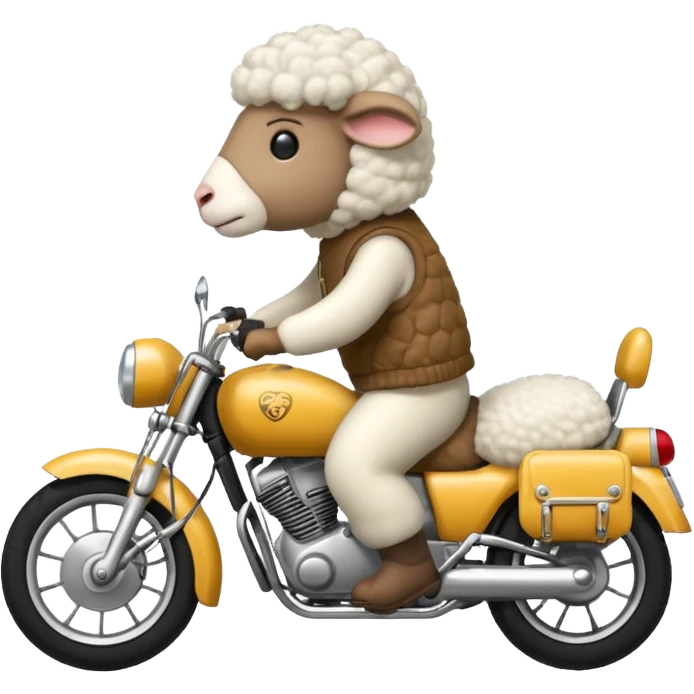 a sheep on a motorbike emoji
