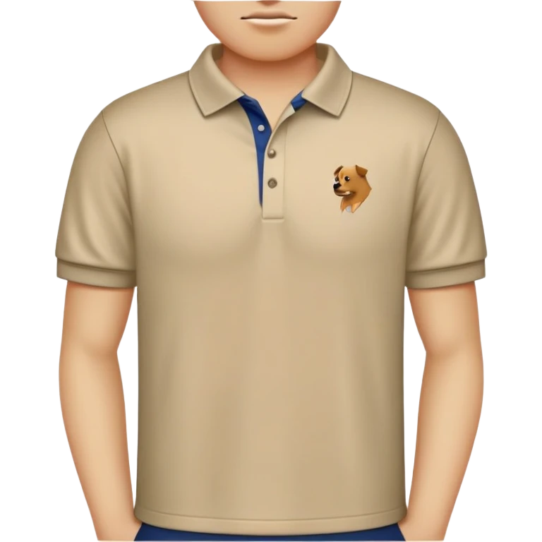 polo shirt with collar popped emoji