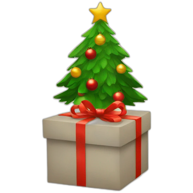 christmas presents underneath tree emoji