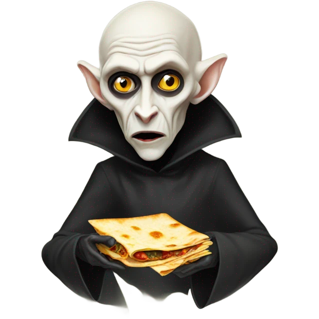 Nosferatu eating Crunchwrap  emoji