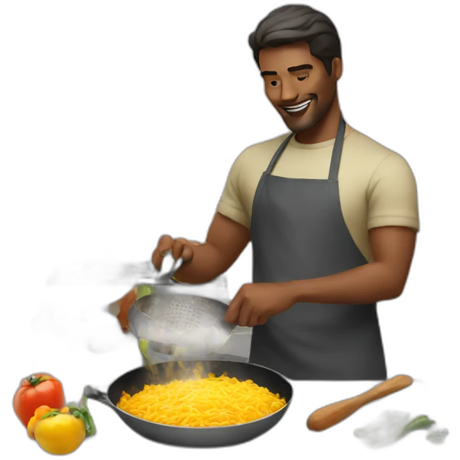 Men cooking emoji