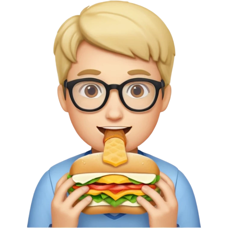 geek eating sandwicgh emoji