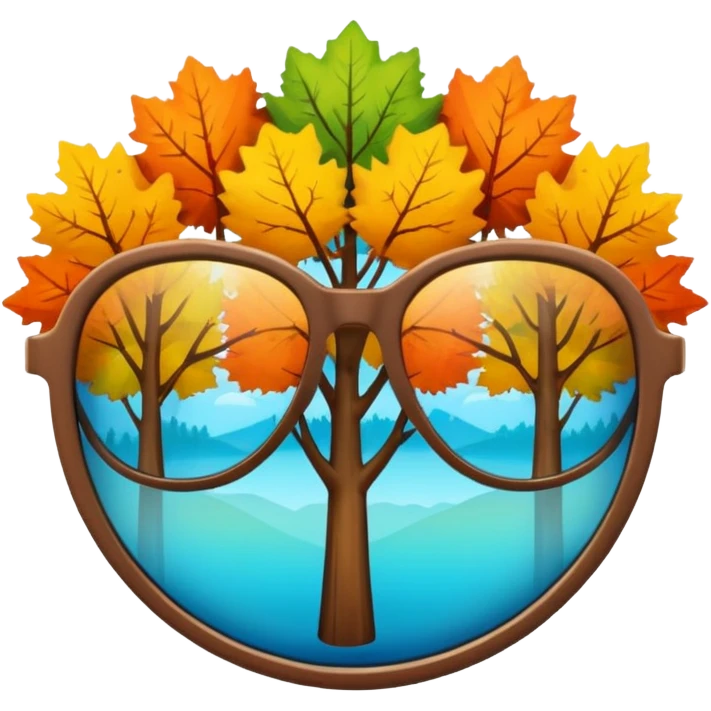 Reflection of autumn trees in sunglasses lens emoji