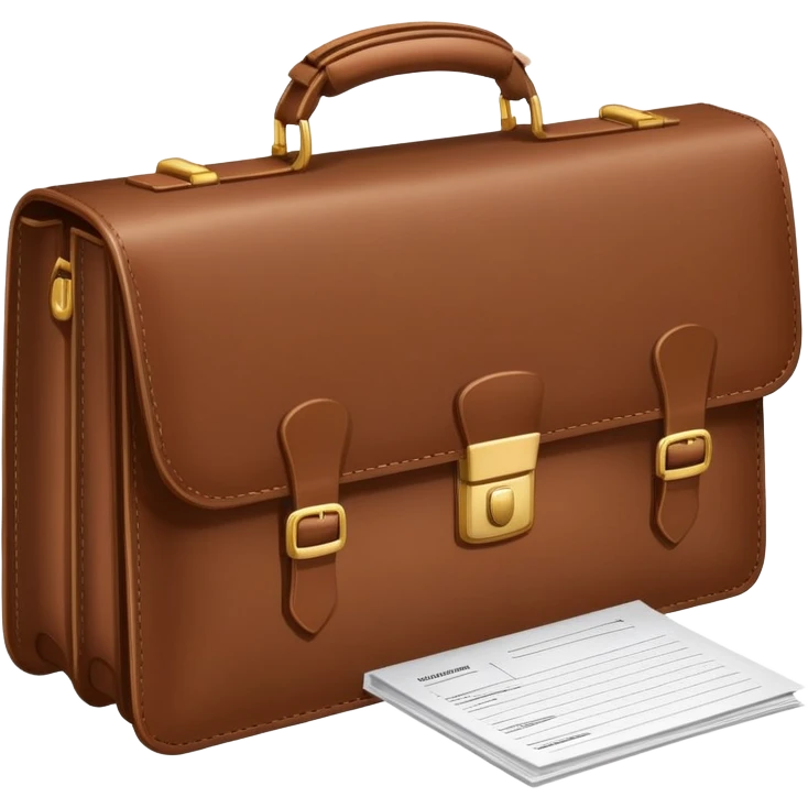 Professional briefcase with document papers emoji