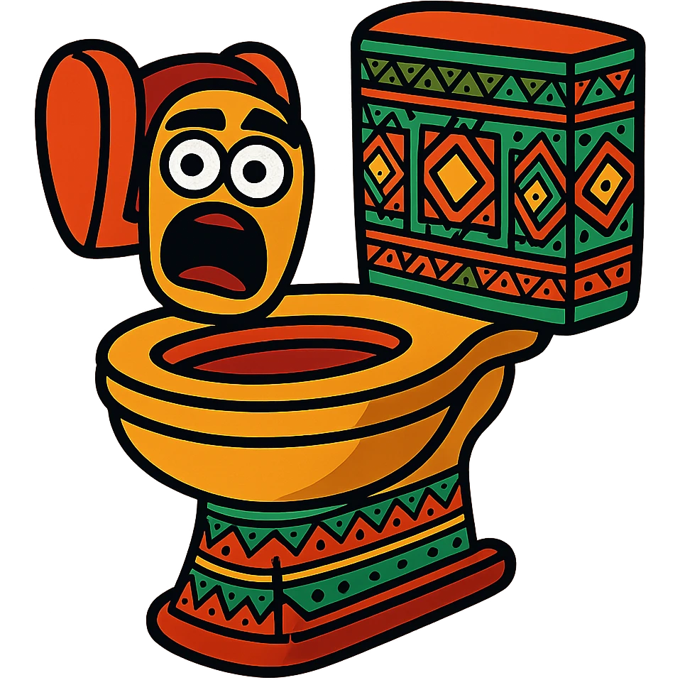 skibidi toilet with Afghan patterns emoji