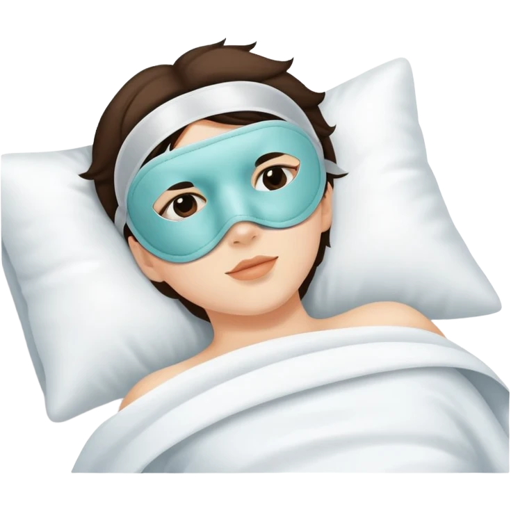 Laying down with eye mask emoji