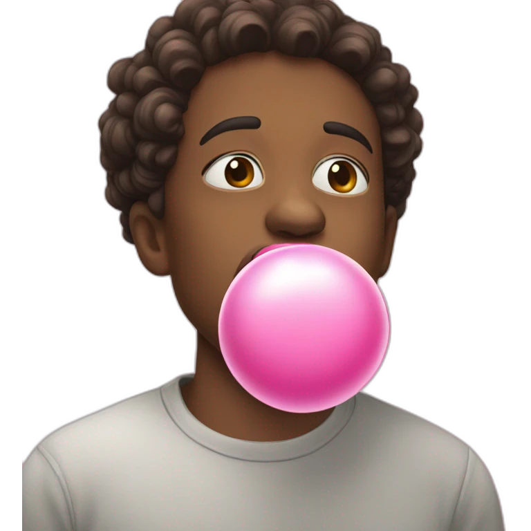 blowing a bubble gum emoji