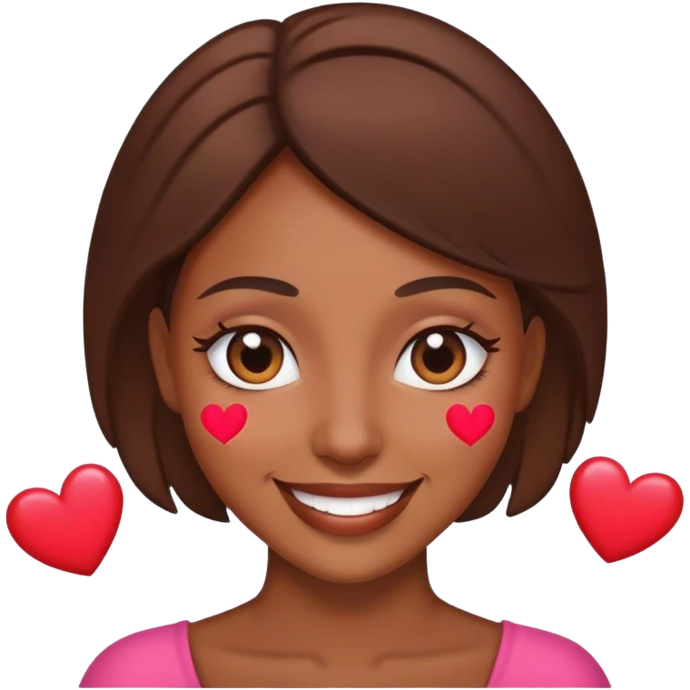 mulher sorrindo com corações nos olhos emoji