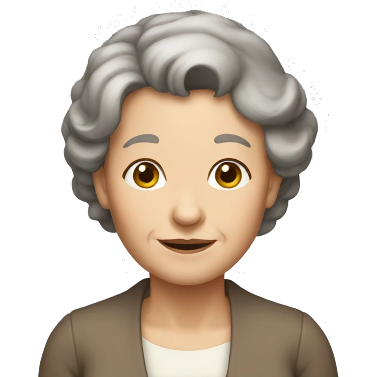 Old women with brown hair and g emoji