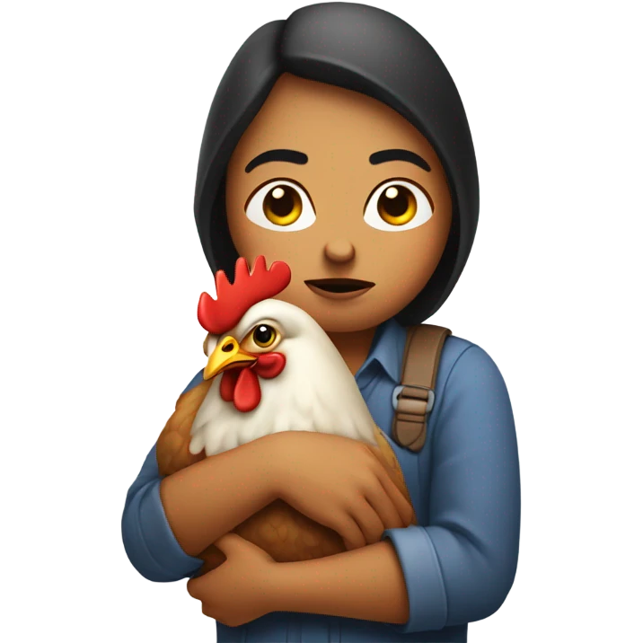 Pouting with a chicken emoji