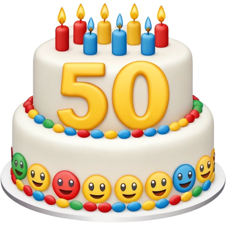 50th birthday with 50 in emoji emoji