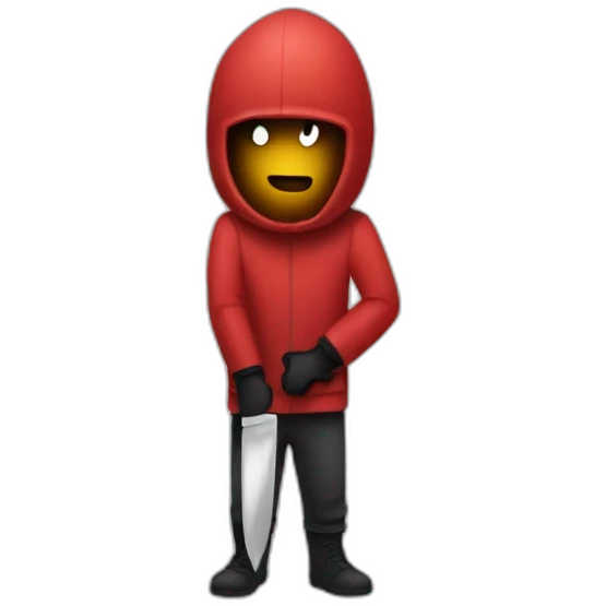 Among us red crewmate with a knife emoji