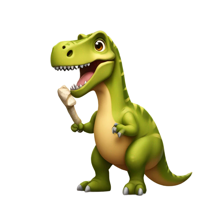Dinosaur holding a bone  emoji