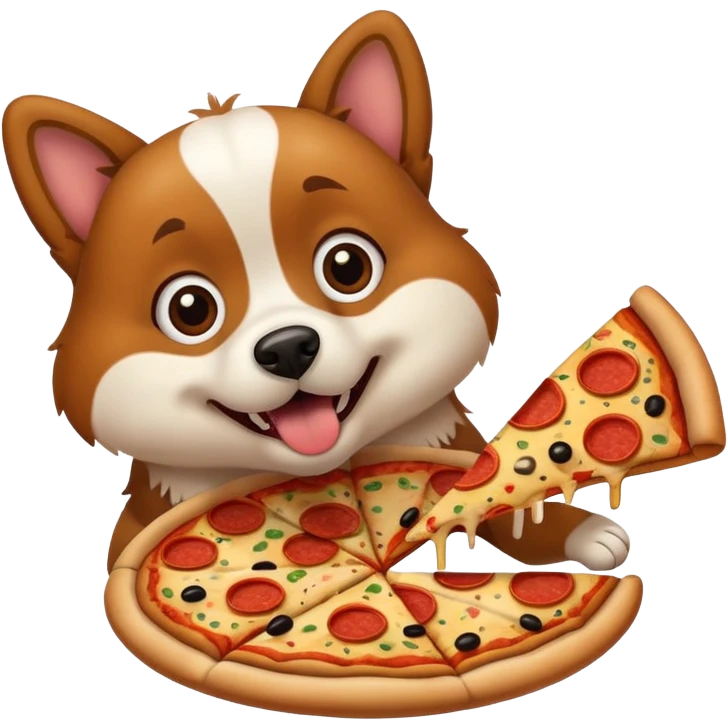 dog eating pizza emoji